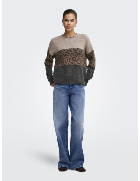 Pull Léopard Humus ONLJADE ONLY - 1 | TOPOS